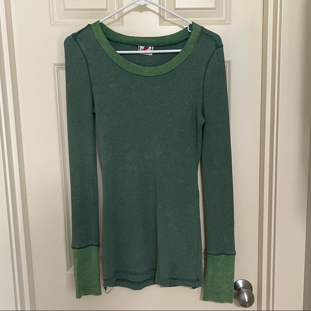 Free people green long sleeve shirt size medium